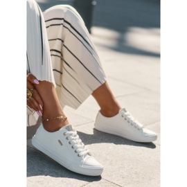 Zapatillas de deporte femeninas con big star de cuero eco rr274748 blanco 4