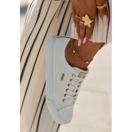 Zapatillas de deporte femeninas con big star de cuero eco rr274748 blanco 2