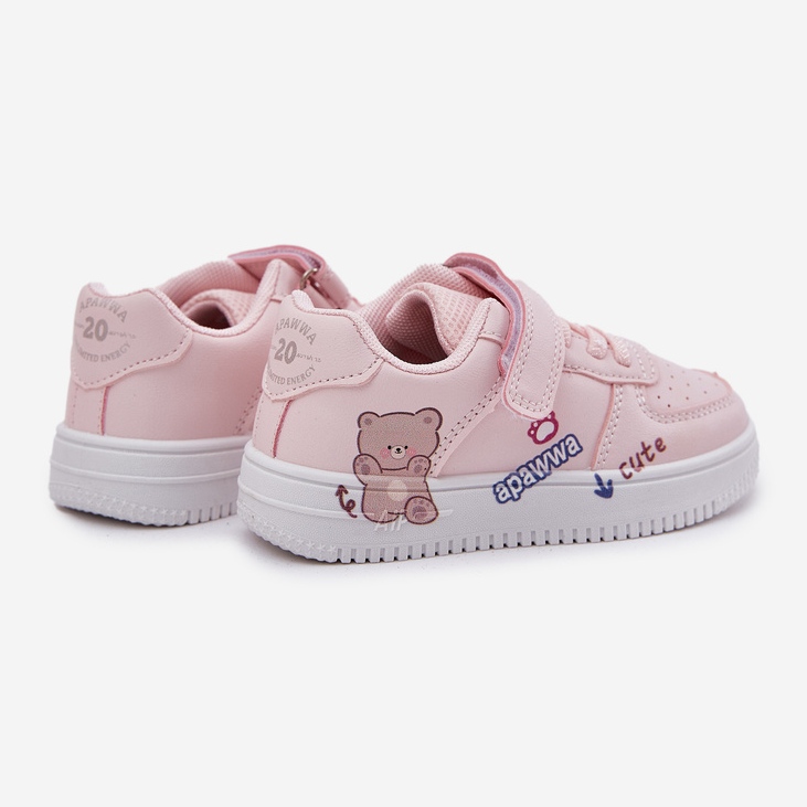 Zapatillas de zapatillas de peluche rosa con un oso de peluche rosa rosado 2