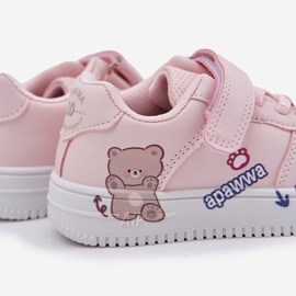Zapatillas de zapatillas de peluche rosa con un oso de peluche rosa rosado 3