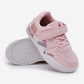 Zapatillas de zapatillas de peluche rosa con un oso de peluche rosa rosado 4
