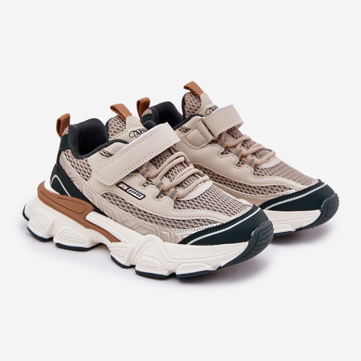 Zapatillas deportivas deportivas de zapatillas para beige velcro 1