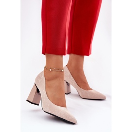 Vinceza Bombas elegantes en el pilar beige Vincez 62223 3