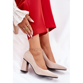 Vinceza Bombas elegantes en el pilar beige Vincez 62223 8