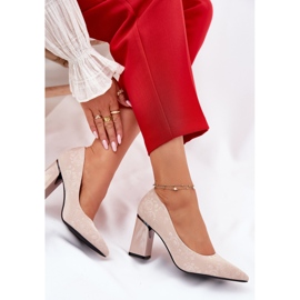 Vinceza Bombas elegantes en el pilar beige Vincez 62223 9