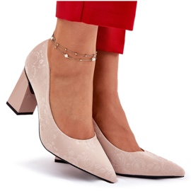 Vinceza Bombas elegantes en el pilar beige Vincez 62223 10