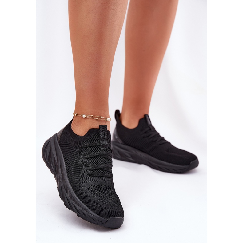 Zapatos deportivos femeninos livianos livianos Big Star RR274A132 Sistema de alta polisos Sistema negro 2