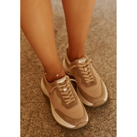 Zapatillas de ante femeninas en la plataforma Big Star RR274A345 Hi-Poly Dark-Line beige 16