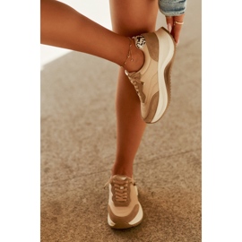 Zapatillas de ante femeninas en la plataforma Big Star RR274A345 Hi-Poly Dark-Line beige 15