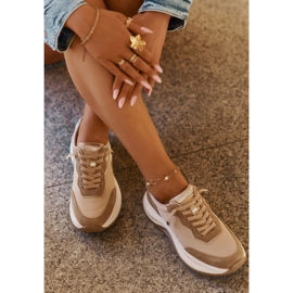 Zapatillas de ante femeninas en la plataforma Big Star RR274A345 Hi-Poly Dark-Line beige 17