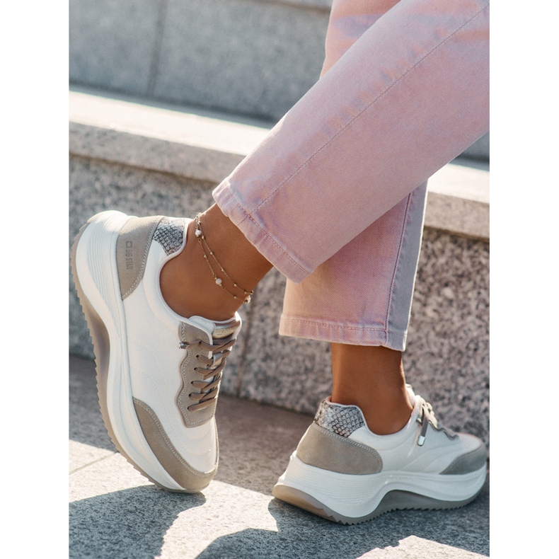 Big Star Zapatillas de ante femeninas en la gran estrella RR274A344 Sistema de beige de alta polla 1