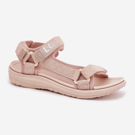 Sandalias de material para mujeres para velcro Lee Cooper LCW-25-34-3560 beige 4