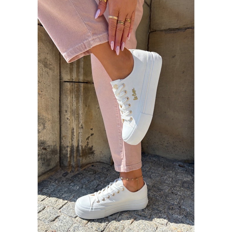 Zapatillas para mujeres en la plataforma Lee Cooper LCW-25-02-3289 White blanco 1