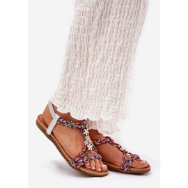 ARTIKER Sandalias de mujeres planas con rayas trenzadas y alfileres artesanales 54C1322 Multikolor multicolor 1 ARTIKER Sandalias de mujeres planas con rayas trenzadas y alfileres artesanales 54C1322 Multikolor multicolor 1