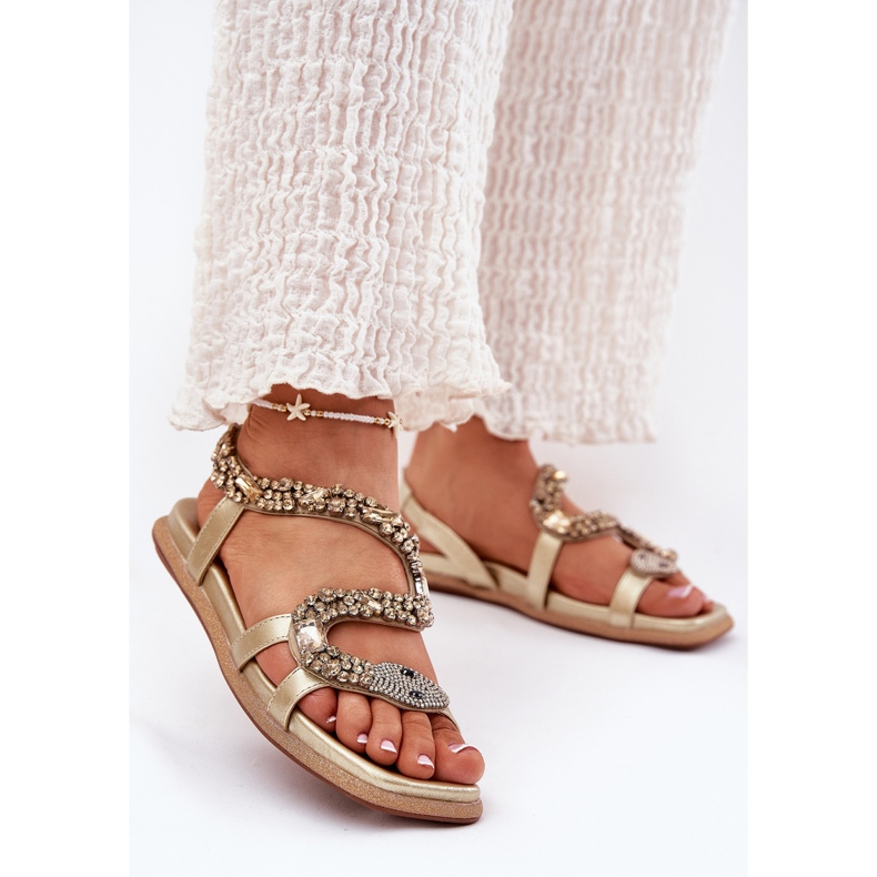 ARTIKER Sandalias para mujeres con decoración Eco Leather manguera Artker 56C1362 Oro dorado 2