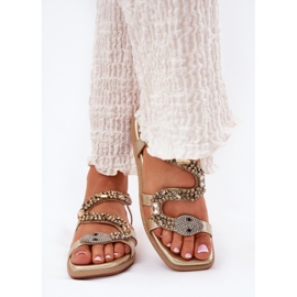 ARTIKER Sandalias para mujeres con decoración Eco Leather manguera Artker 56C1362 Oro dorado 3