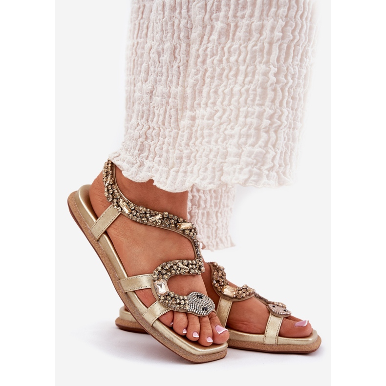 ARTIKER Sandalias para mujeres con decoración Eco Leather manguera Artker 56C1362 Oro dorado 1