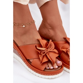 ARTIKER Godas de cuero para mujeres con un artista decorativo de flores 52C0505 naranja 7