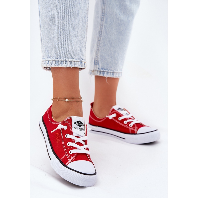 Material de zapatillas para mujeres Lee Cooper LCW-25-02-3298L Rojo 2