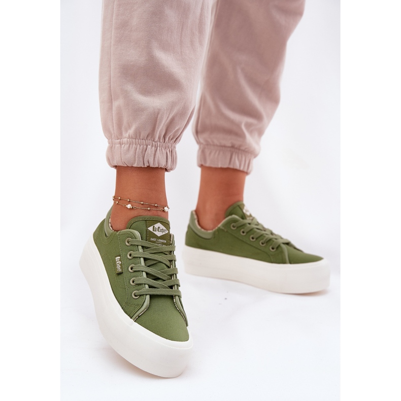 Zapatillas para mujeres en la plataforma Lee Cooper LCW-25-31-3449L Green verde 2