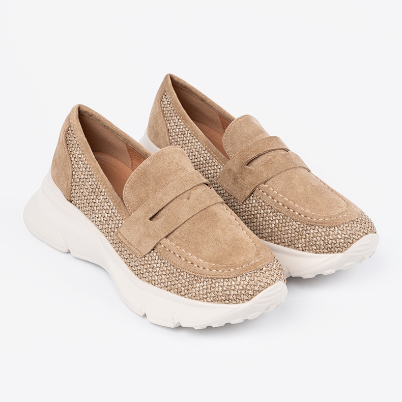 Seastar Zapatos beige con suela gruesa 1