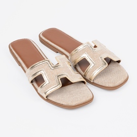 Seastar Chanclas doradas para mujeres en una suela plana dorado 2