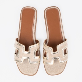 Seastar Chanclas doradas para mujeres en una suela plana dorado 3