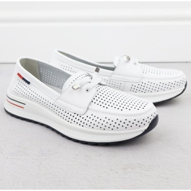 Zapatos de cuero para mujeres Evento blanco abierto 8443 3