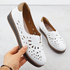 Evento Zapatos de cuero para mujeres abiertos en la elevación del White Evalo 7007 blanco 1