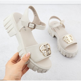 Sandalias de cuero para mujeres en la almohadilla beige Vinceza 79541 1 Sandalias de cuero para mujeres en la almohadilla beige Vinceza 79541 1