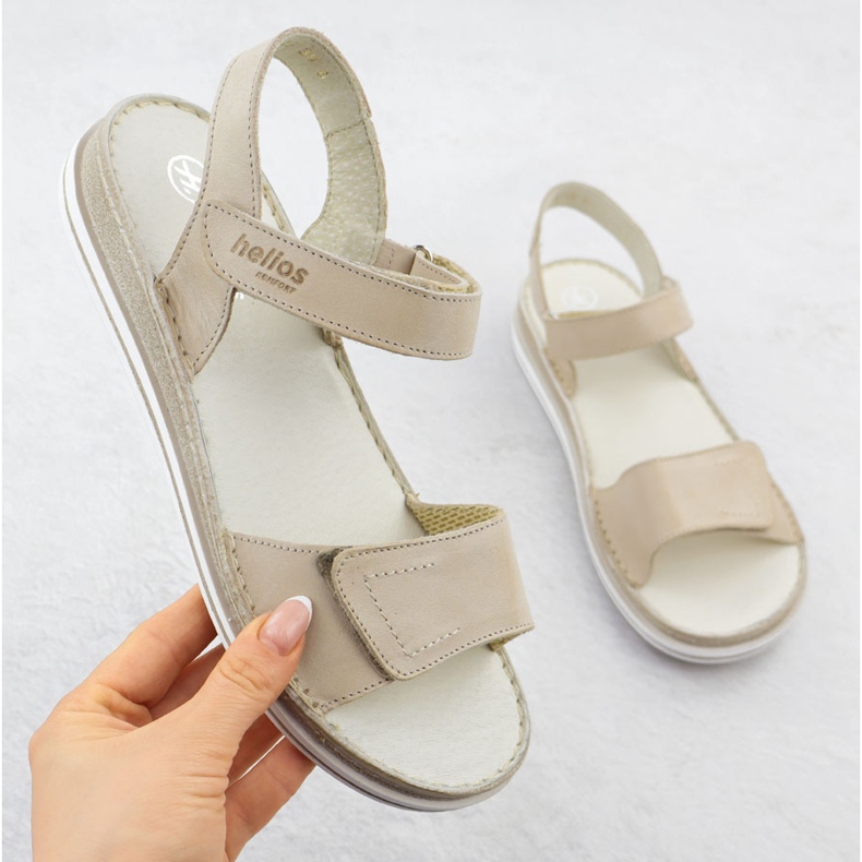 Sandalias de cuero para mujeres para beige helios 155 1