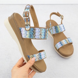 Sandalias para mujeres para Wedge Blue Potocki Braid 45302 azul 1