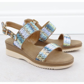 Sandalias para mujeres para Wedge Blue Potocki Braid 45302 azul 2