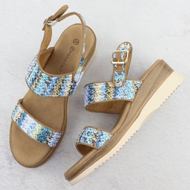 Sandalias para mujeres para Wedge Blue Potocki Braid 45302 azul 3
