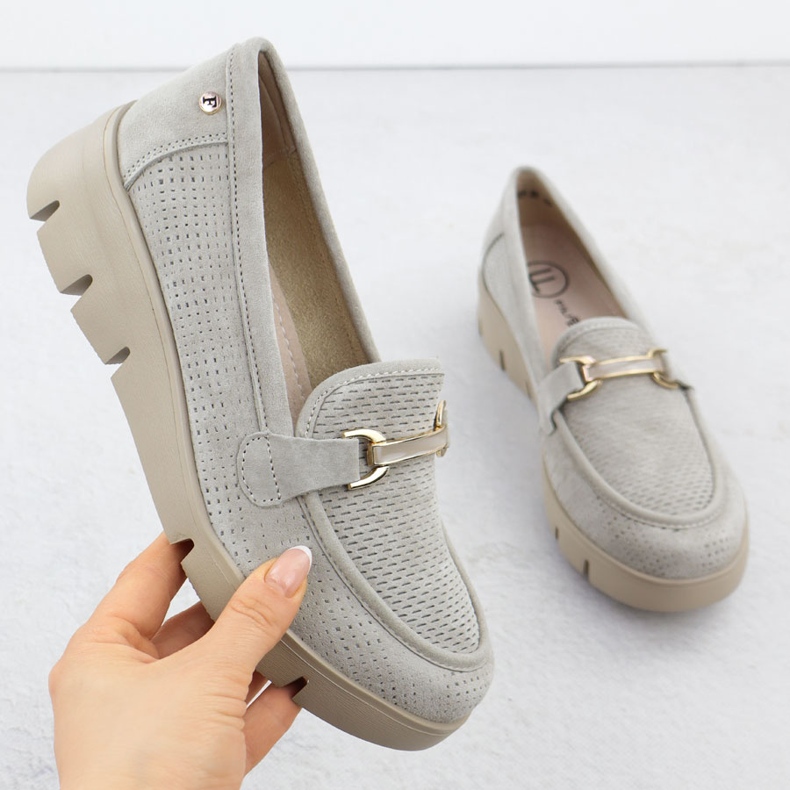 Zapatos de cuero para mujeres para bodas Filippo 7002 beige 1