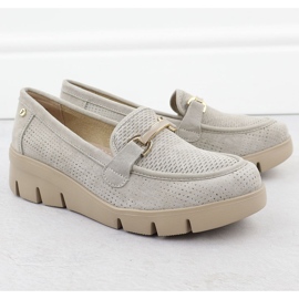 Zapatos de cuero para mujeres para bodas Filippo 7002 beige 2