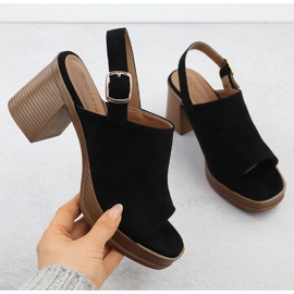 Sandalias de gamuza para mujeres en Black Potocki Post 54313 negro 1