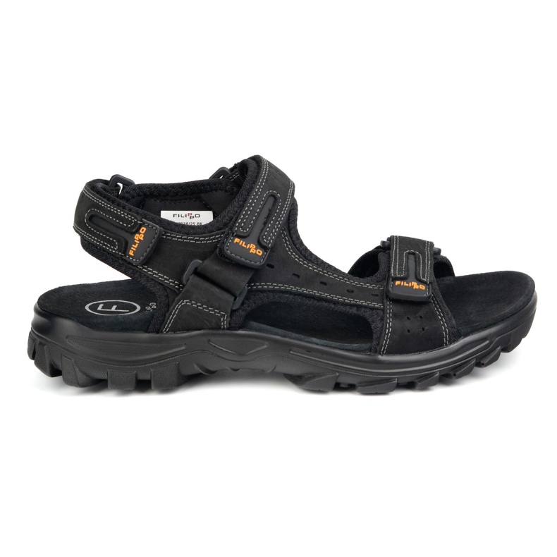 Filippo Sandalias de cuero negro MS7038 1