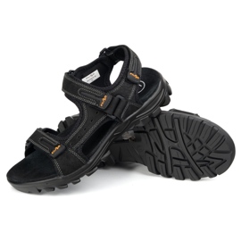 Filippo Sandalias de cuero negro MS7038 5