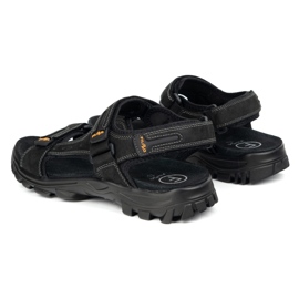 Filippo Sandalias de cuero negro MS7038 6
