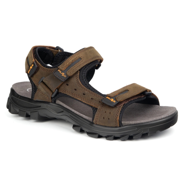 Filippo Sandalias de cuero para hombres MS7038 Brown marrón 2