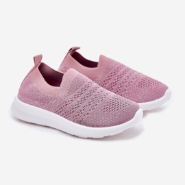 Zapatos deportivos rosa deslizados para niños rosado 1