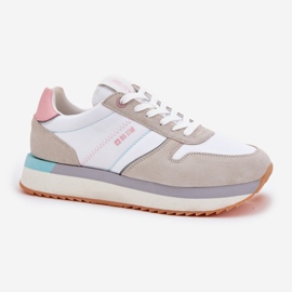 Zapatillas de ante mujeres Big Star RR274A047 Sistema de beige-blanquecino Hi-polish 1