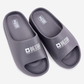 Big Star Zapatillas de espuma masculina con la gran estrella RR174A013 logotipo gris 3