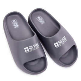 Big Star Zapatillas de espuma masculina con la gran estrella RR174A013 logotipo gris 7