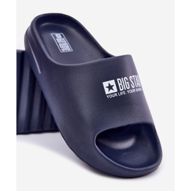 Big Star Zapatillas de espuma masculina con la gran estrella RR174A014 logotipo azul marino 4