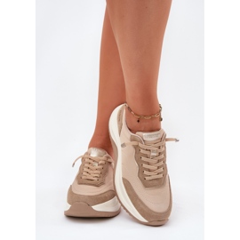Zapatillas de ante femeninas en la plataforma Big Star RR274A345 Hi-Poly Dark-Line beige 6
