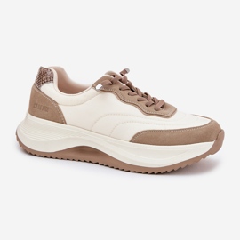 Big Star Zapatillas de ante femeninas en la gran estrella RR274A344 Sistema de beige de alta polla 6