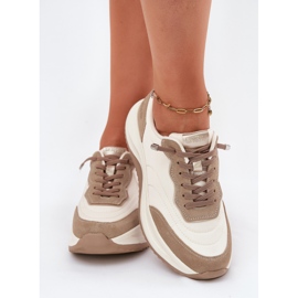 Big Star Zapatillas de ante femeninas en la gran estrella RR274A344 Sistema de beige de alta polla 3