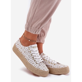 Zapatillas de zapatillas móviles en la plataforma con Lee Cooper LCW-25-08-3648L White and Gold blanco 5